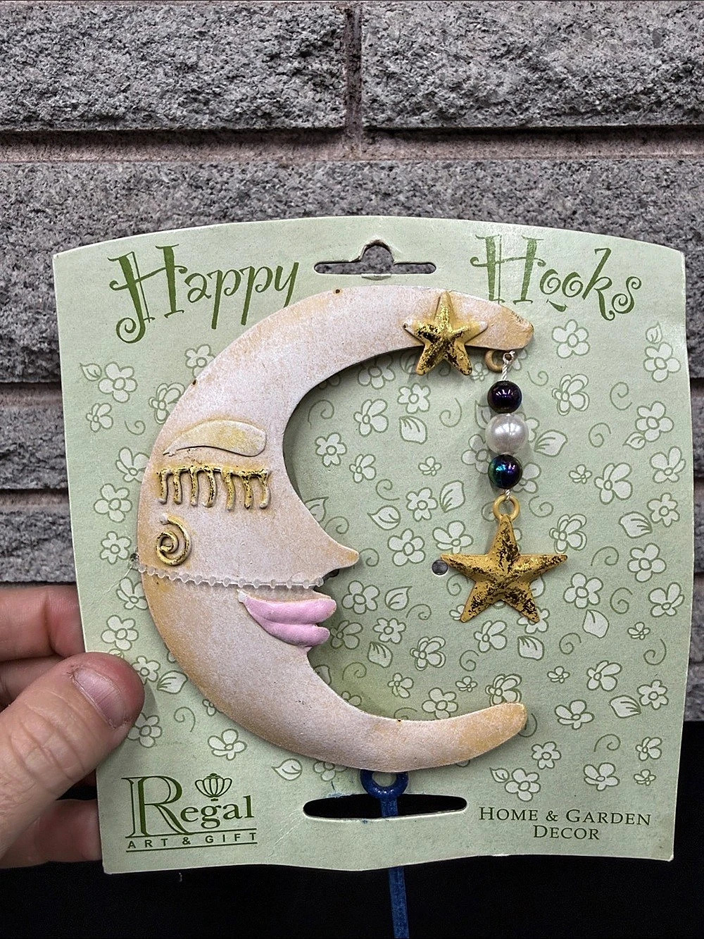 NOS Vintage 2004 Regal Happy Hooks Crescent Moon Star Celestial Wall Hook 8”